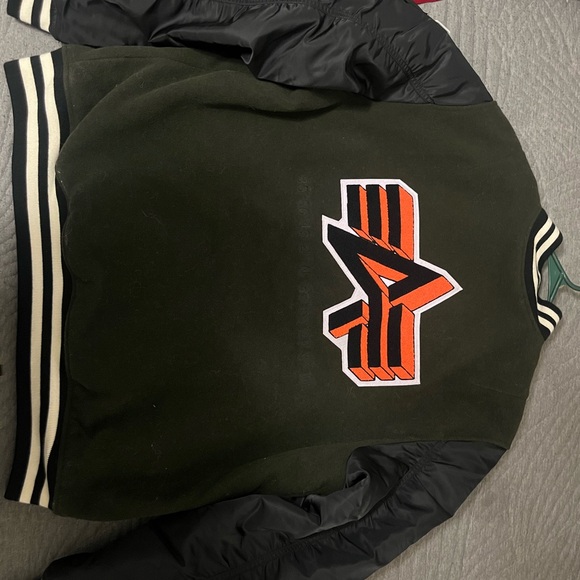 Alpha Industries Olive and Black Varsity Jacket - Picture 6 of 8
